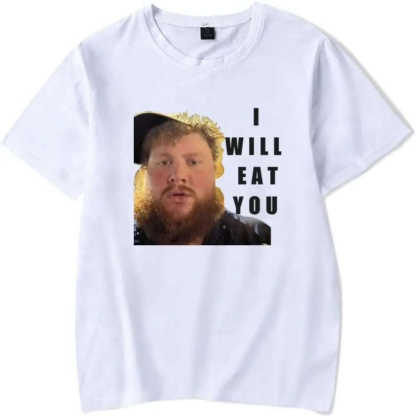 Мужская и женская футболка Caseoh I Will Eat You забавная с коротким рукавом топы унисекс