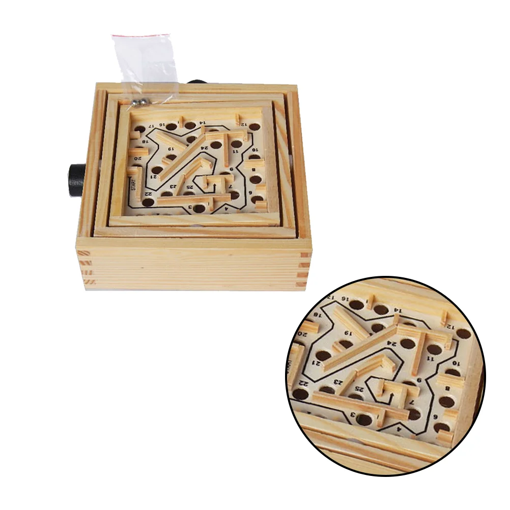 

Maze Game Toy Wooden Board Puzzles Early Desktop Intellectual Simple Spheres Toys Learning Balance Teasers Brain Wand Puzzle
