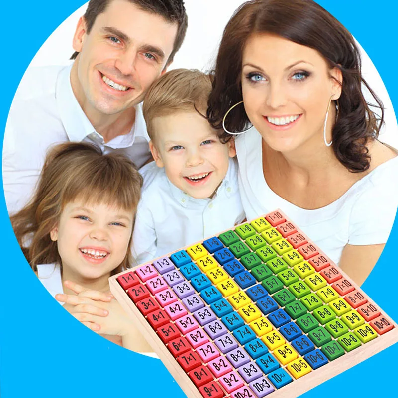 

Baby Wooden Toys 99 Multiplication Table Math Toy 10*10 Figure Blocks Baby Learn Educational Montessori Gifts