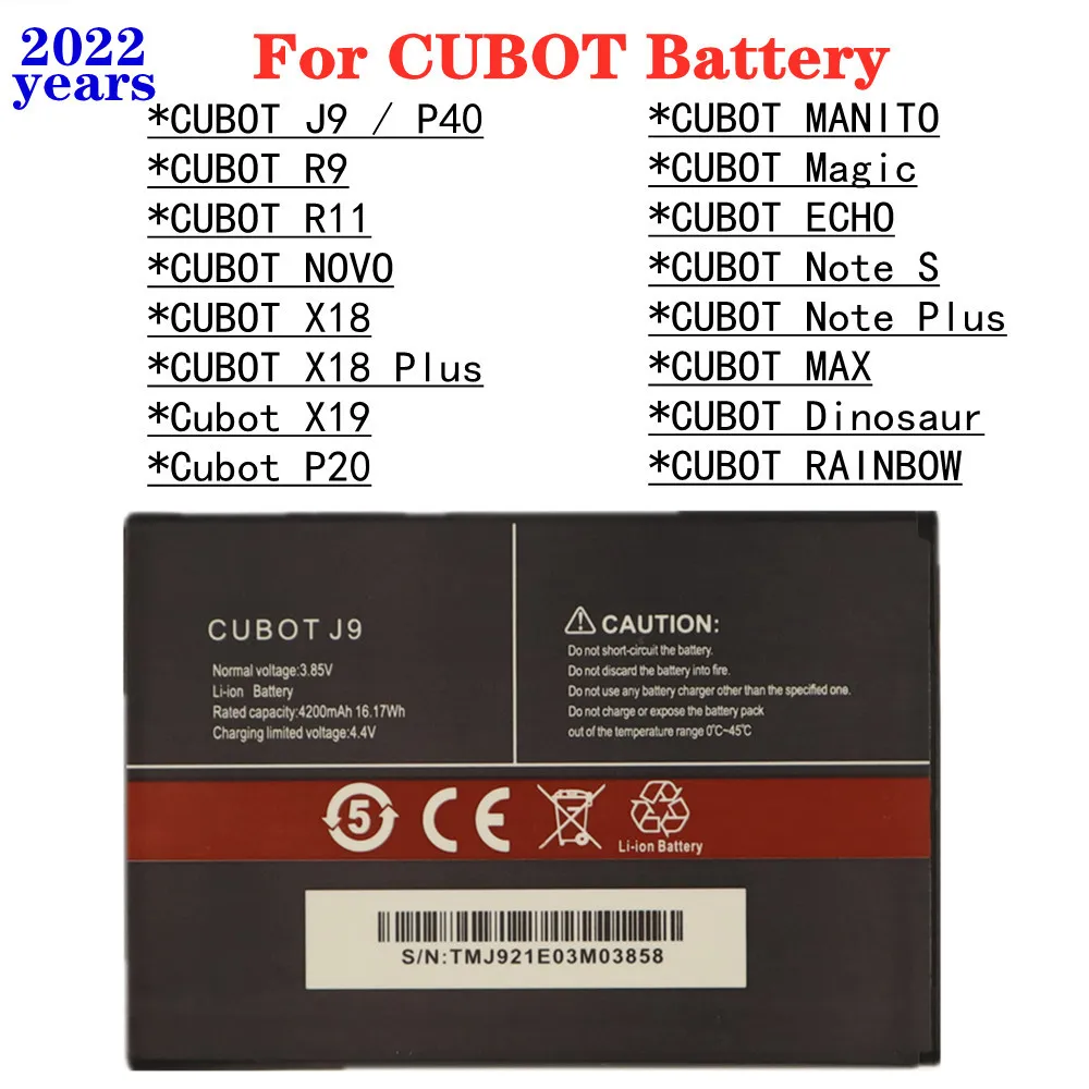 

High Quality Original CUBOT Battery For CUBOT J9 P40 R9 R11 X19 P20 Note S Plus MAX Dinosaur X18 Plus RAINBOW NOVO MANITO ECHO