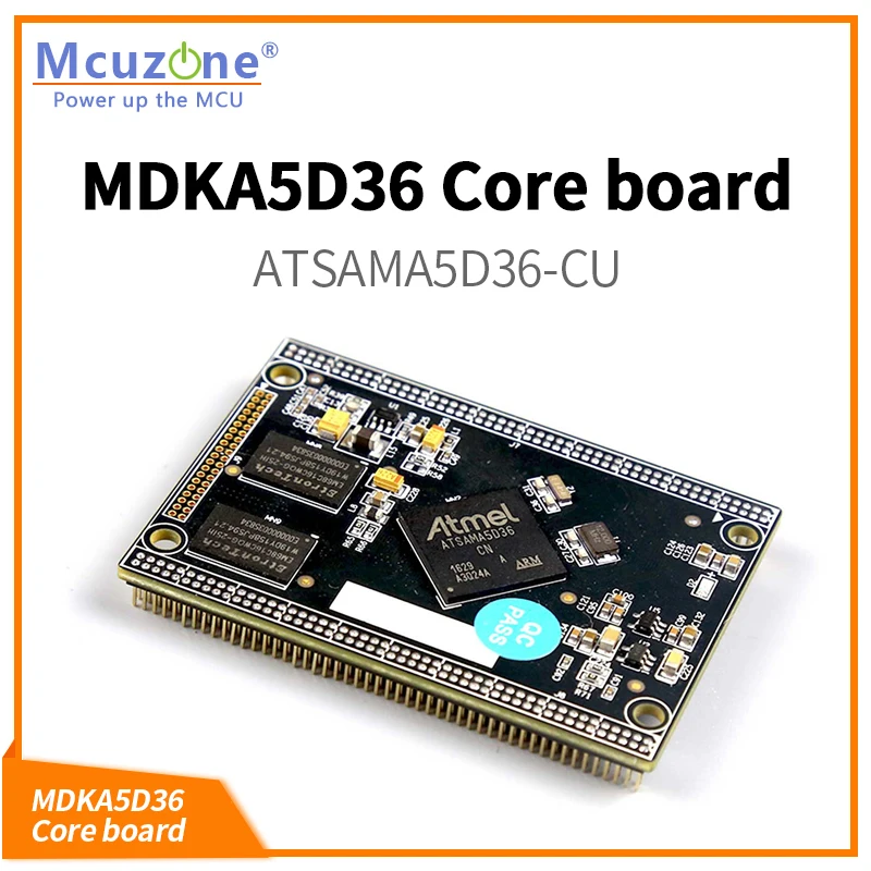 MDKA5D36 Coreboard, Industrial grade ATSAMA5D36 536MHz CPU, 256MB DDR2, 256MB NAND, High speed USB, ISI, Dual Ethernet, 6xUART