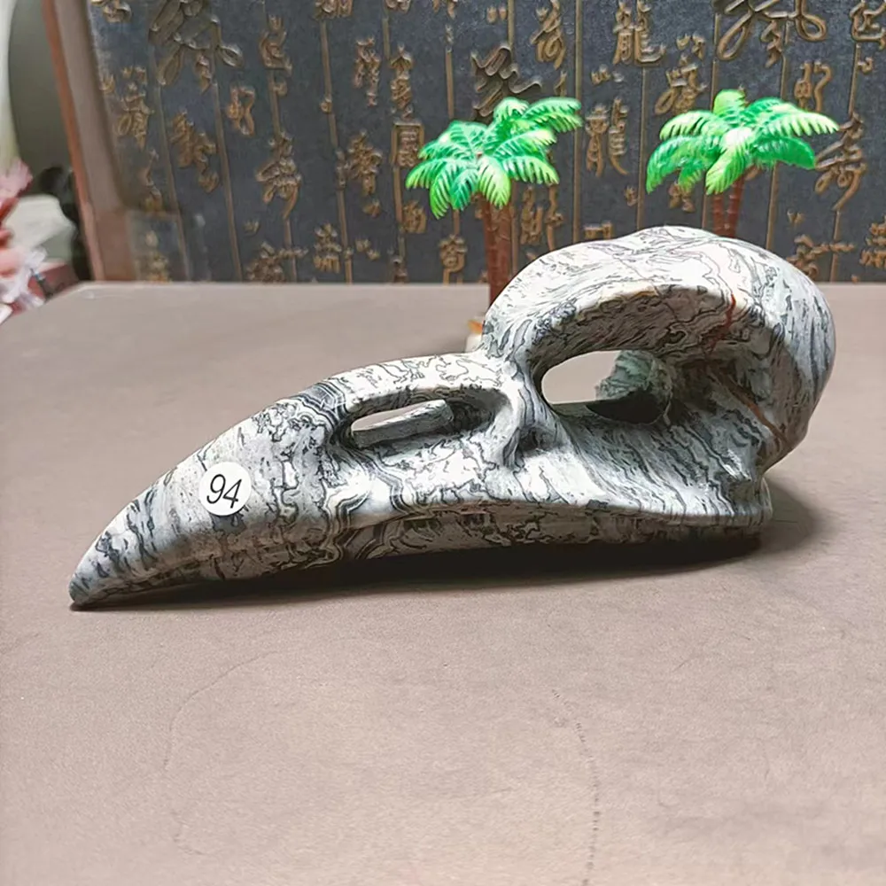 Новый кварцевый кристалл природного энергии птичий череп рейки домашний декор