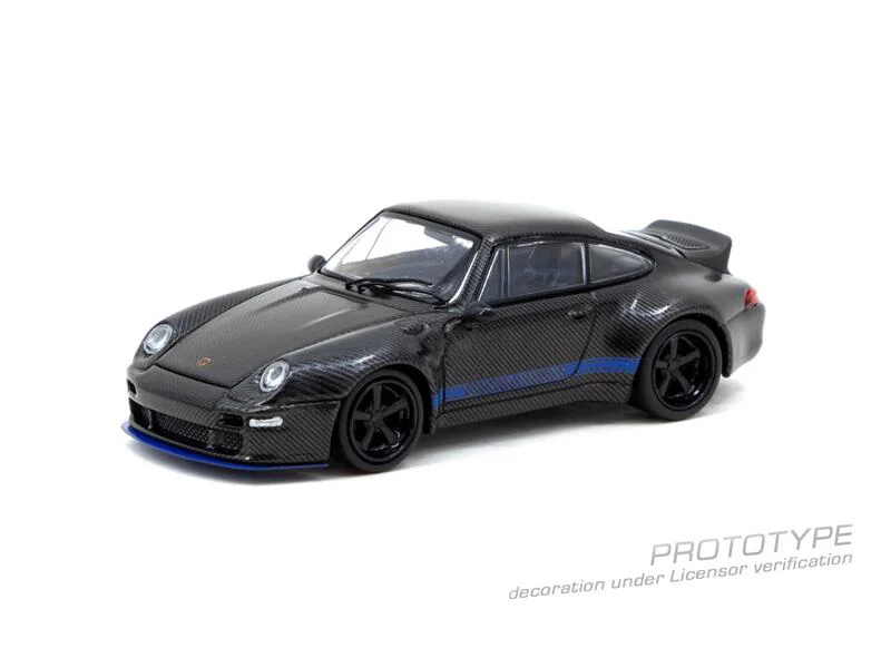 

Tarmac Works 1:64 993 Remastered By Gunther Werks Black Carbon Fiber Die-Cast Car Model Collection Miniature