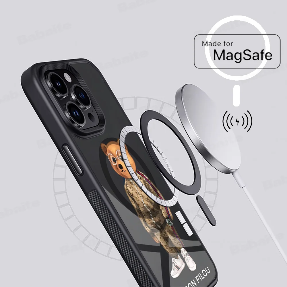 Модный чехол для телефона B-Baron F-Filou Bear Magesafe с магнитной беспроводной зарядкой iPhone