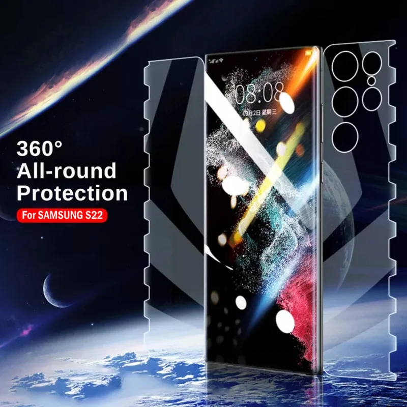 

360 Full Body Hydrogel Film for Samsung Galaxy S22 Ultra 6.8'' S22+Nano Screen Protector Galaxy S 22Ultra Anti-scratch Film