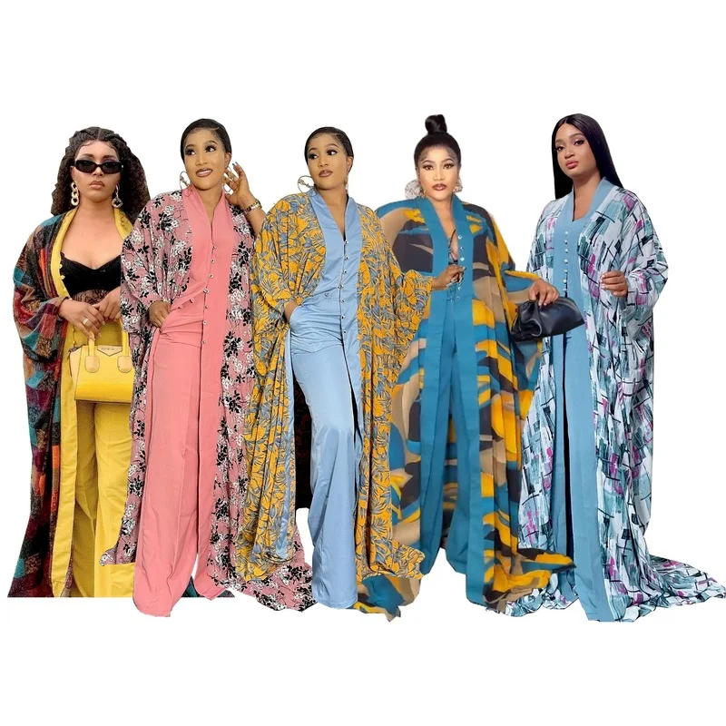 

Женские летние комплекты из 2 предметов в африканском стиле с длинным рукавом и принтом из полиэстера