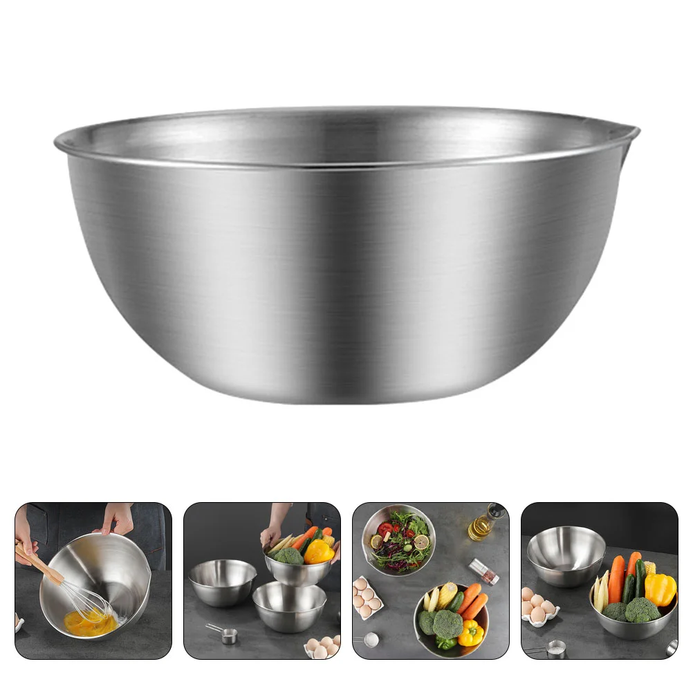 

Kitchen Mixing Silicone Bottom Bowl Egg Dough Mixing Bowl Salad Bowl Stainless Steel Bowl