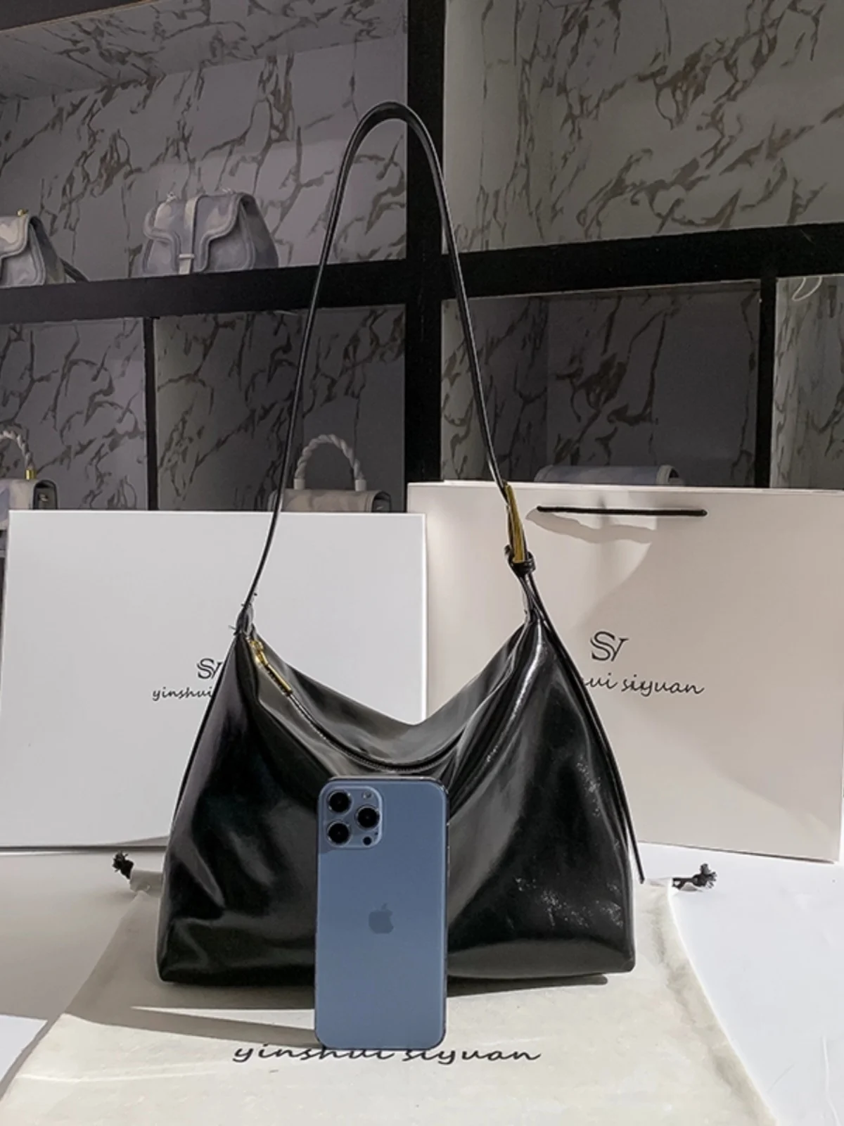 Сумка на плечо женская с молнией Модный повседневный вместительный саквояж