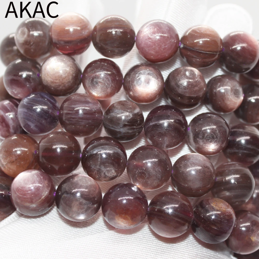 

AKAC 100% natural purple lepidolite Approx12-14mm approx16-17beads