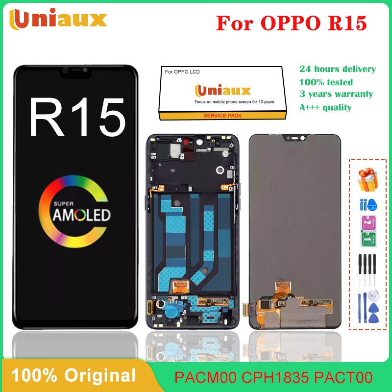 6.28" Original For OPPO R15 PACM00 CPH1835 LCD Display With Frame Touch Screen Digitizer Assembly For OPPO R15 LCD