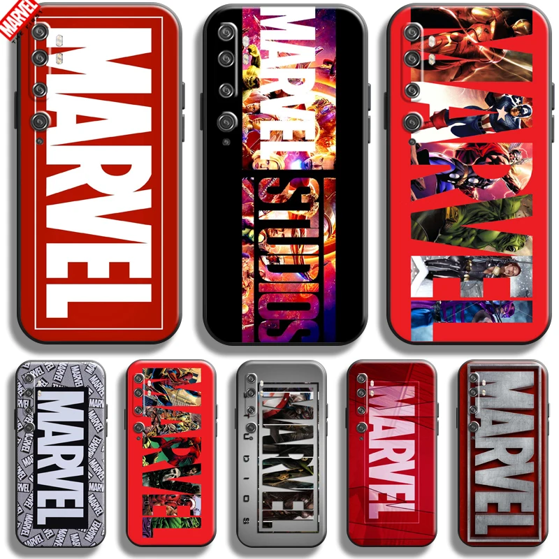 

Marvel Logo For Xiaomi Mi Note 10 10 Pro 10 Lite Phone Case Soft Silicon Coque Cover Black Funda Comics Hulk Captain America