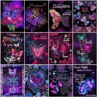 5d diamond embroidery butterfly full square drill diamond art painting animal butterfly mosaic text cross stitch sale home decor