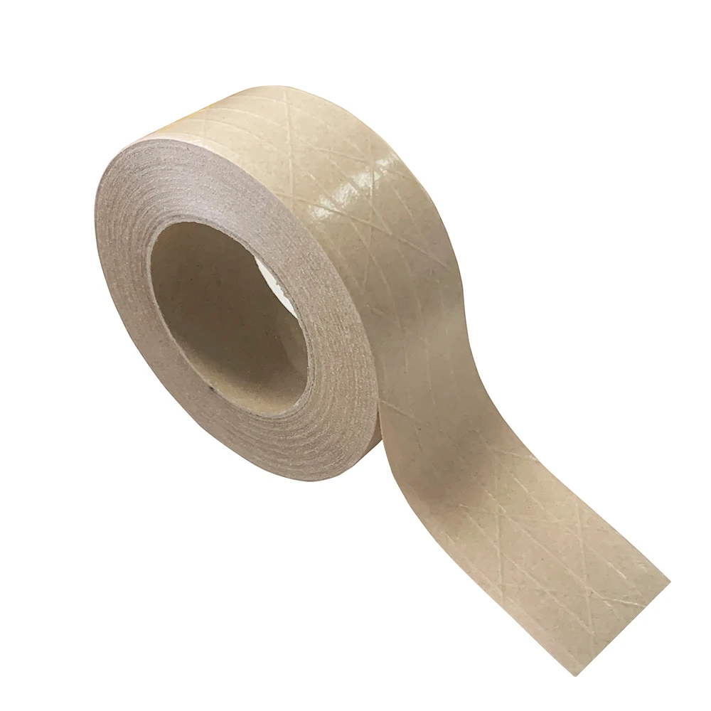 Fiberglass Self-Adhesive Reinforced Gummed Kraft Paper Tape Rubber High Tensile Kraft Writable Carton Packing Sealing Tape,55 yd