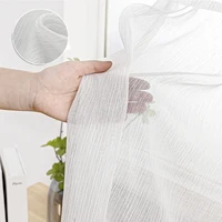 12 pcs white curtains bedroom transparent window sheer rod pocket top drapes tulles curtains for living room tube curtain d30