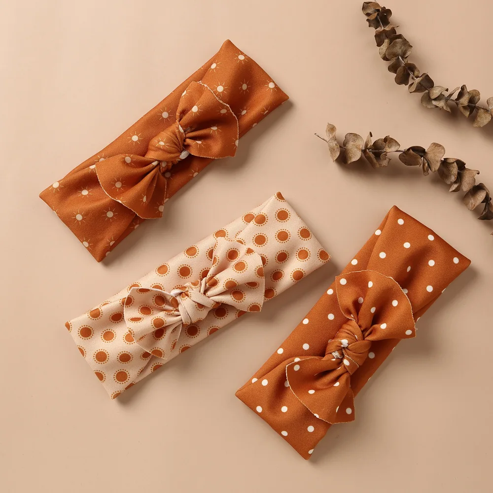 

Kids Baby Girls Accessories Europe and America Retro Elastic Toddler Headband Bow Headdress Princess Hair Wear 18*6.5CM