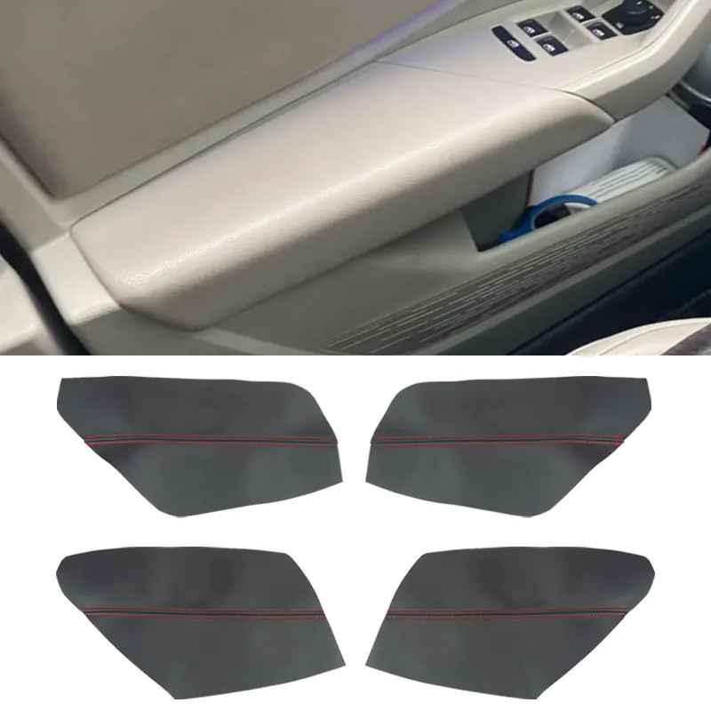 Купи For VW Jetta 2019 Microfiber Leather Car Interior Door Armrest Panel Cover Protective Trim за 890 рублей в магазине AliExpress