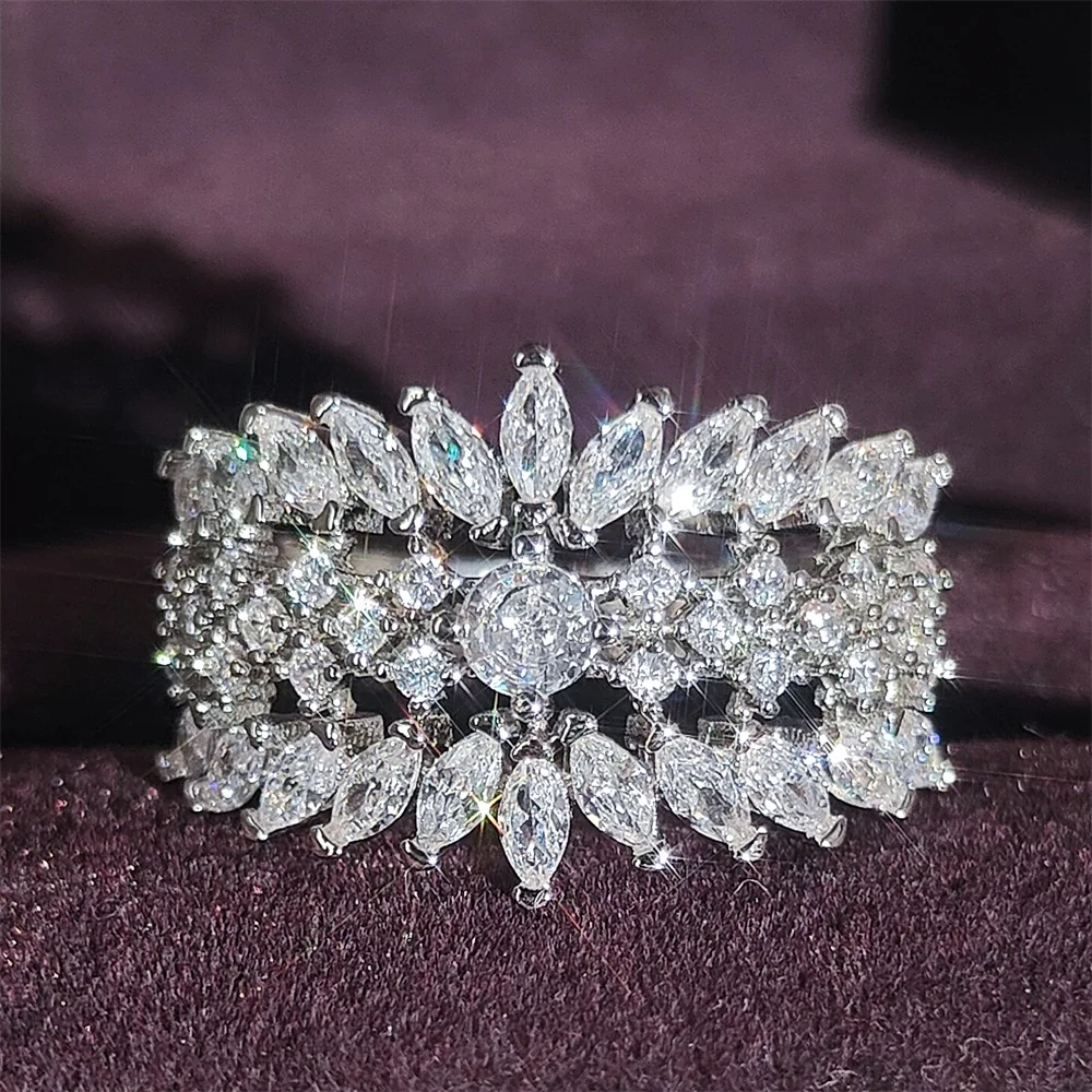 

Новинка 2022 Роскошные обручальные кольца с цветком для женщин Подарок на годовщину для друзей ювелирные изделия оптовая продажа Бесплатная ...