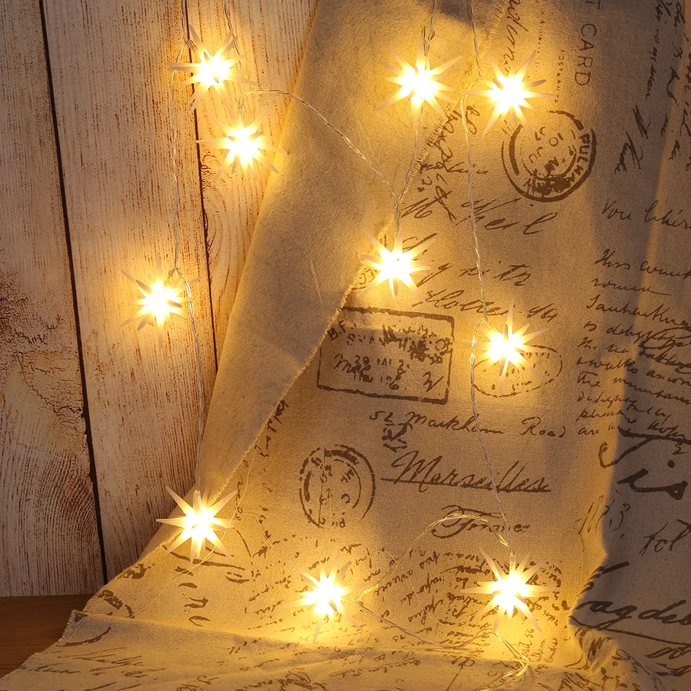 

LED Stars Curtain Lamp String Atmosphere Window Pendant Lamp Indoor Outdoor Home Decor Battery Powered for Theme Party Ornament