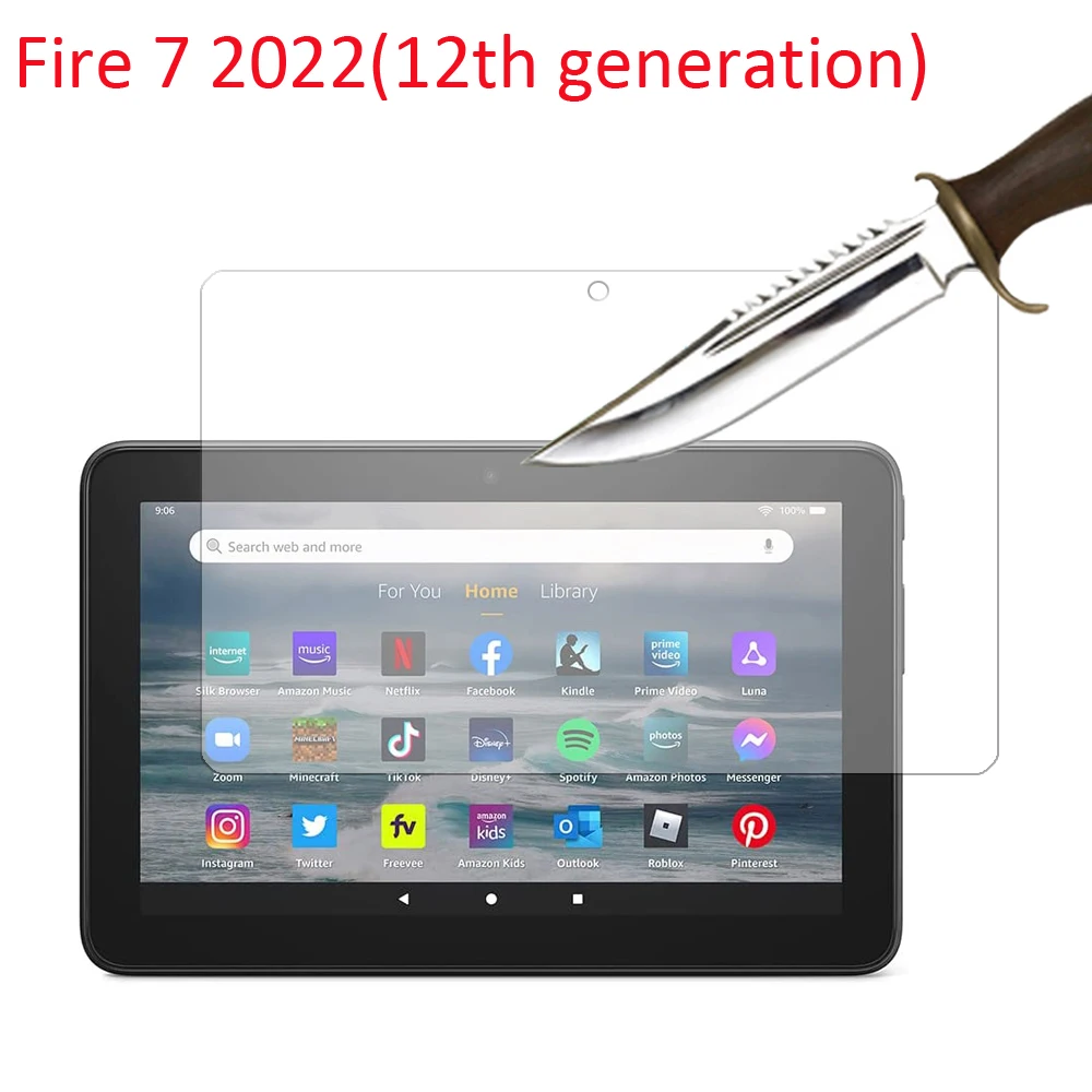 for Amazon fire 7 2022 12th generation 2022 7'' Tempered gla