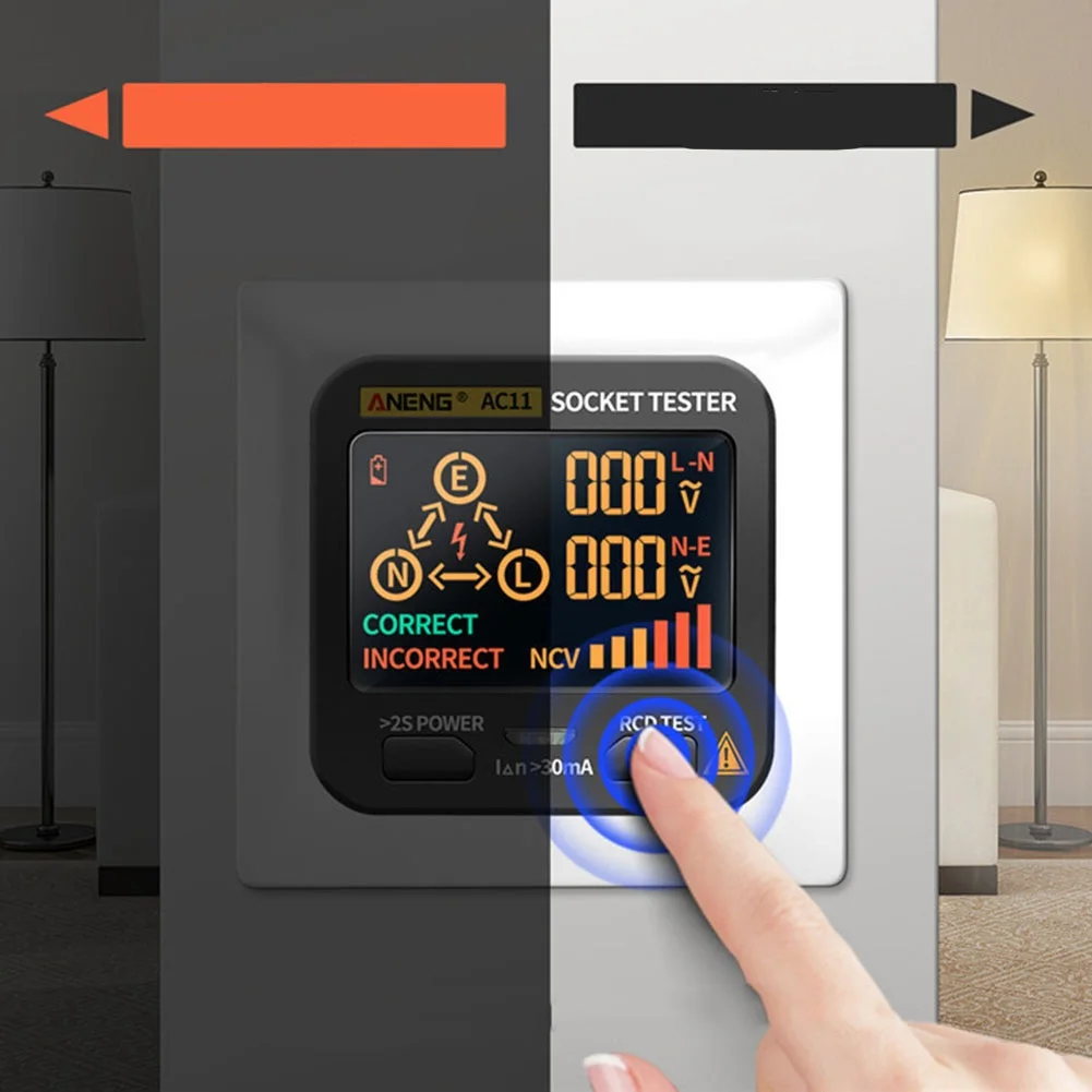 ANENG AC11 цифровой умный тестер розеток детектор напряжения розетка заземление