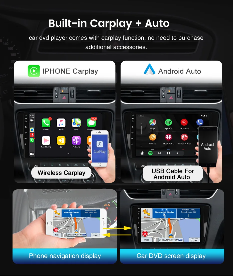 Автомагнитола для Mitsubishi ASX Lancer Outlander Pajero Triton Авторадио с Carplay + Auto Android11 6 128G 4G Lte WIFI BT