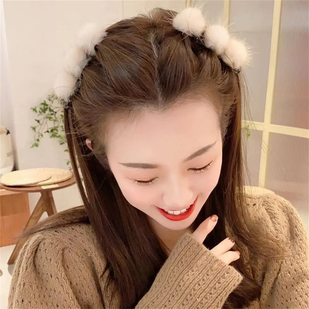 

Двухслойная заколка для волос в оплетке, заколки с помпоном, головной убор, Женские аксессуары для волос, инструмент для укладки