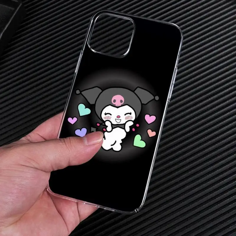Милый мультяшный прозрачный чехол Kuromi для телефона iphone 14 13 12 11 Pro Max Mini XS 8 7 Plus X SE 2020