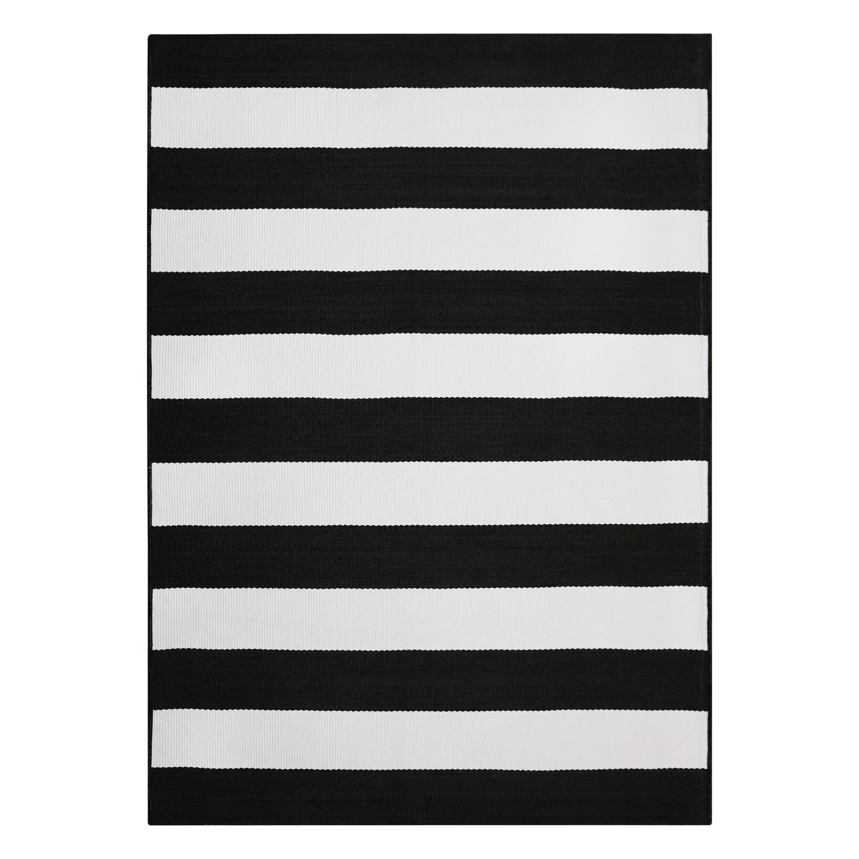 

Better Homes & Gardens Ibiza Stripe Black and White Woven Outdoor Rug, 5 x 7