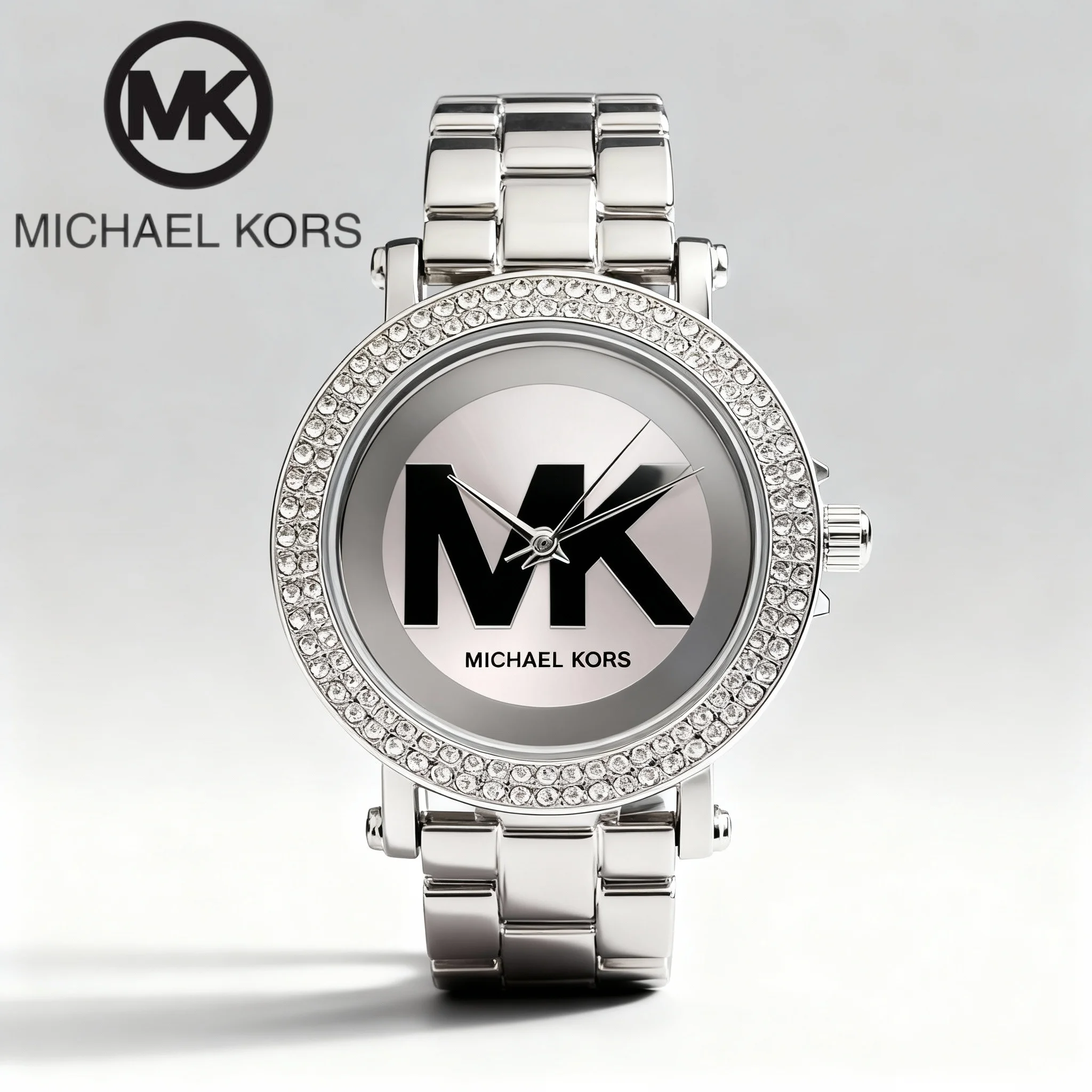 Фото Новые женские кварцевые часы Michael Kors 2026 года из нержавеющей стали, в комплекте с сумкой MK, роскошный дизайн, высококачественный элегантный подарок для женщин №1
