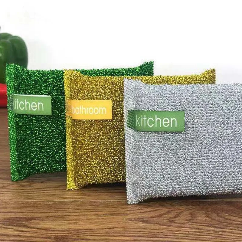 

3Pcs Scouring Pad Cleaning Cloth Dish Brush Cotton Sponge Wipe Strong Decontamination Kitchen Cleaning Gadgets Houseware