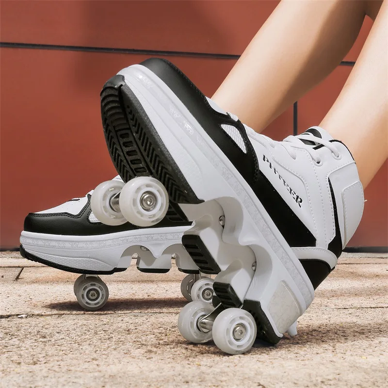 

New Deformation Parkour Shoes 4 Roller Skating Shoes Kids Adults Unisex Sneakers Street Urban Fitness FSK Quad Skating Shoes