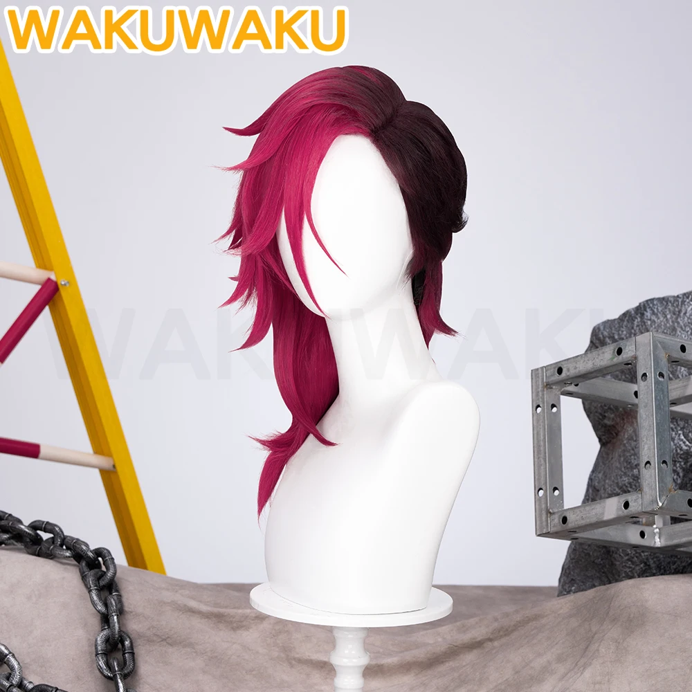Фото В НАЛИЧИИ Парик Vi Косплей Аниме Arcane Косплей WakuWaku Женщины 45 см Черный Красный Градиент Волос Arcane Season2 Vi Косплей LOL Парик Jinx №4