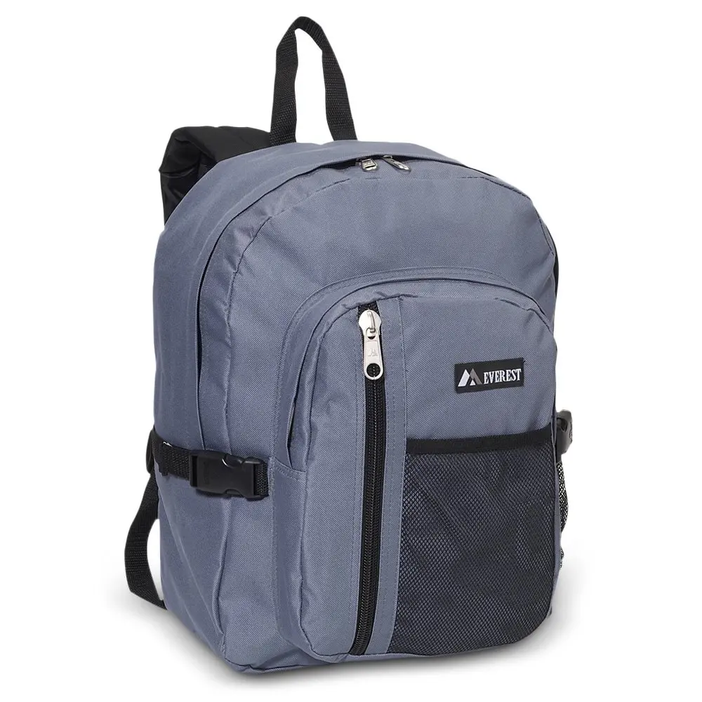 

Backpack with Front Mesh Pocket, Dark Gray Black