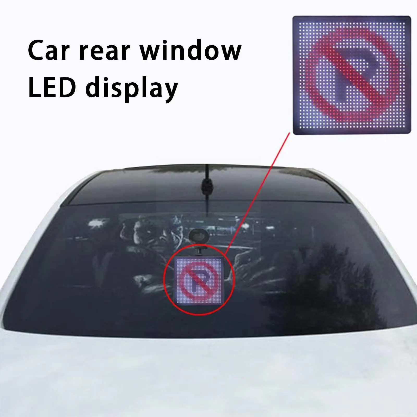 

LED Display On Car Rear Window Mobile Phone APP Control Display Car LED RGB Screen Support Panel 7-color Accessories Expres Y9C4