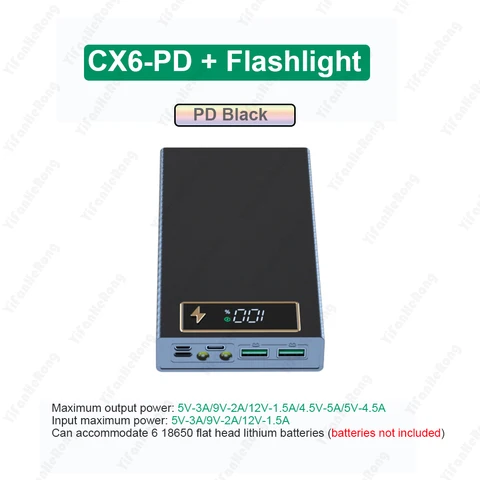 Внешний аккумулятор для аккумулятора 6x1865 0, беспроводная Магнитная Зарядка, быстрая зарядка, без сварки, корпус «сделай сам» без аккумулятора