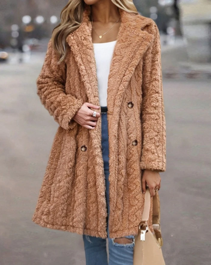 Женское флисовое пальто с флисовой подкладкой