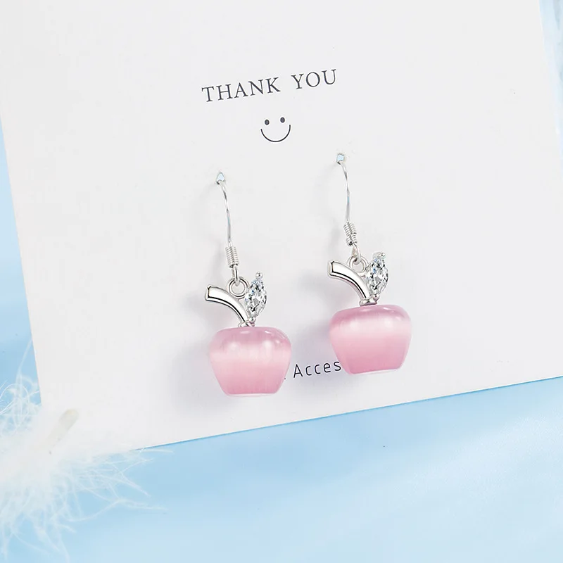 

100% 925 Sterling Silver Rose Quartz Earring for Women Aros Mujer Oreja Pink Quartz Orecchini Gemstone Drop Earring Females