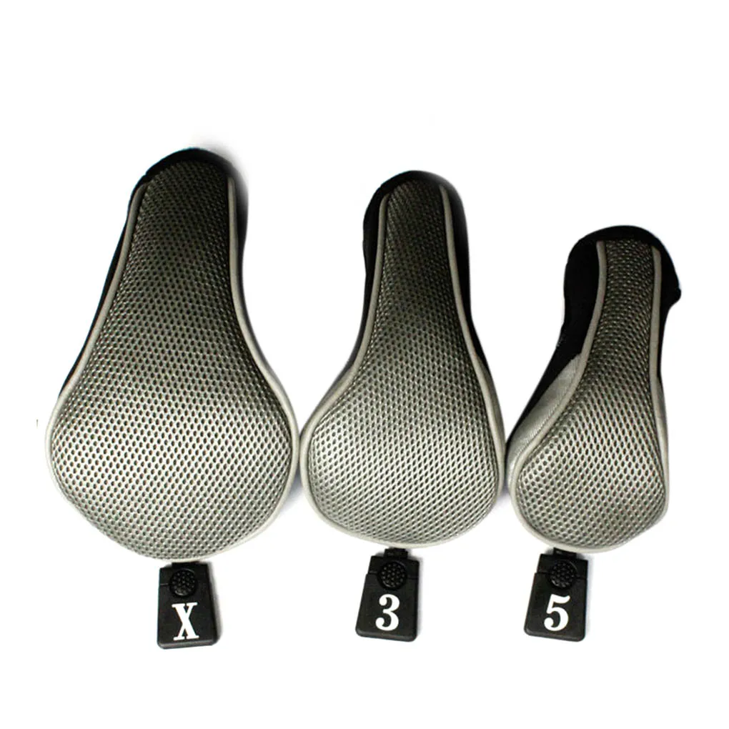 

3Pcs Club Heads Cover Soft Wood Golf Club Driver Headcovers Golf Head Covers Protect Set