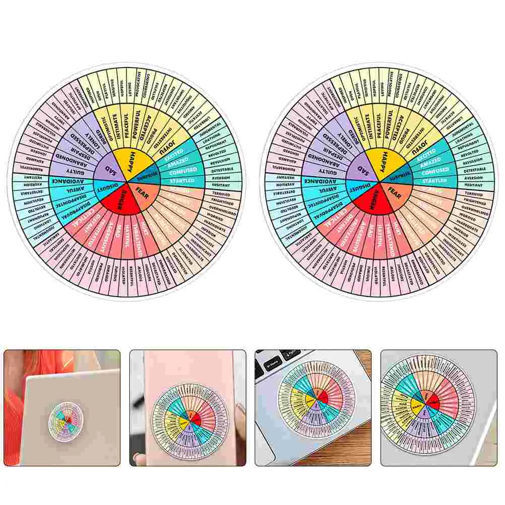 

2 Sheets Emotion Wheel Sticker Decals Chart Laptop Stickers Pvc Rubber Soft Magnetic Feelings Freezer Door