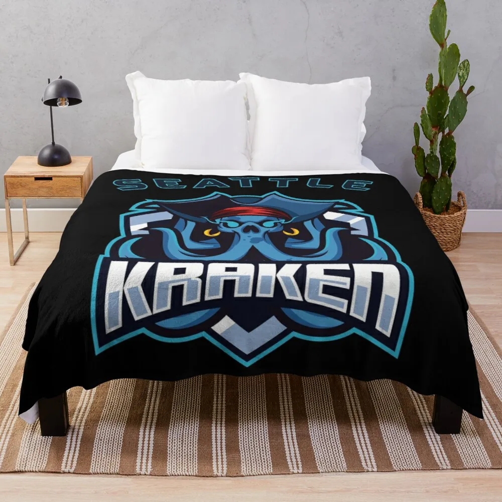 

Seattle KrakenThrow Blanket Large knit plaid
