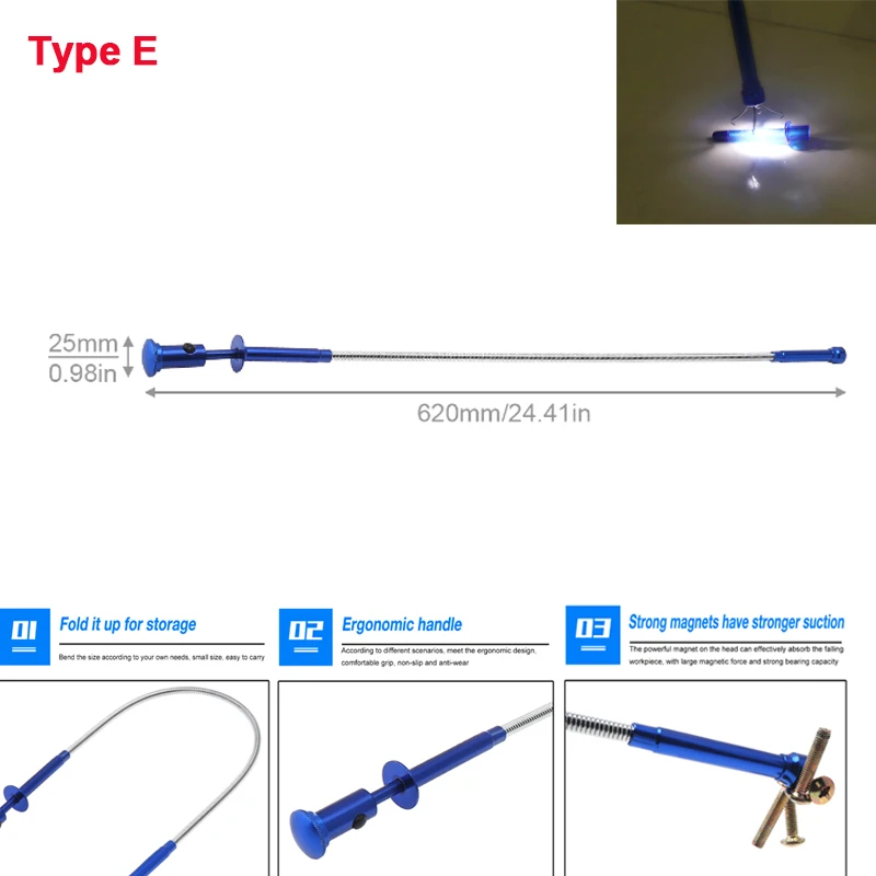 Телескопический магнитный звукосниматель, гибкий пружинный магнит, захват, зубцы для пальцев