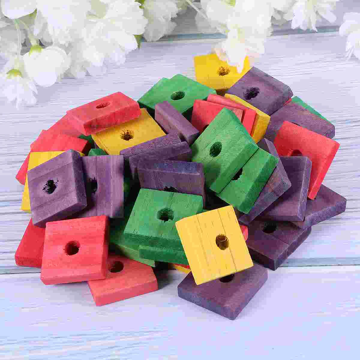 

50 Pieces Educational Parrot Wood Clip Toy Funny Bird DIY Playing Toy Parrot Bite Toy (Mixed Color)