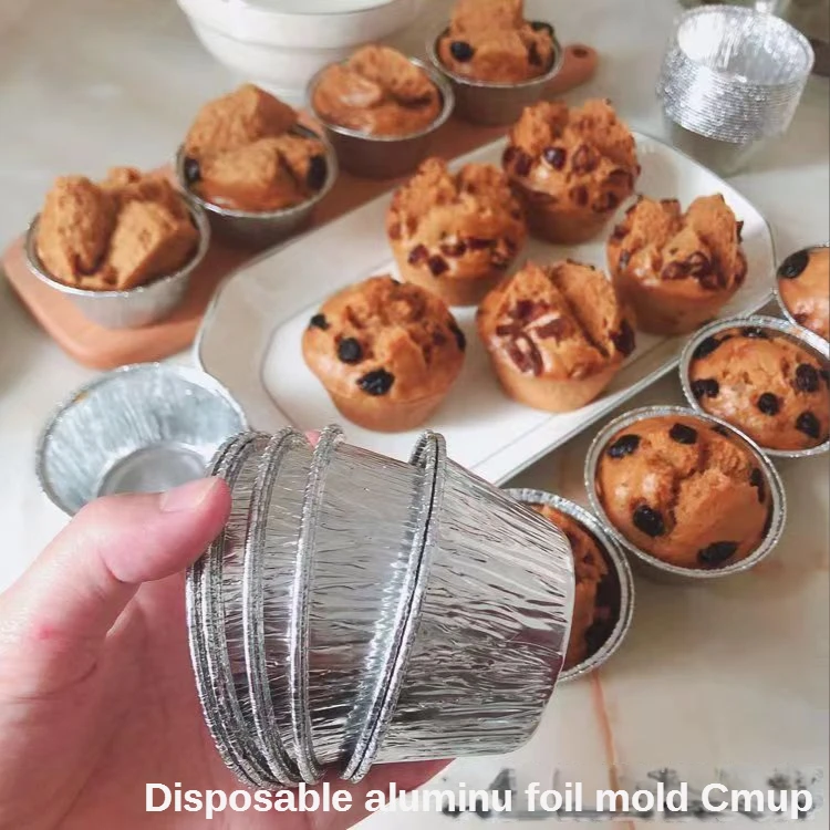 

Disposable Kitchen Baking Round Egg Tart Can Cake Cup Mould Maker Foil Tart Pot Aluminum Foil Pie Pans Small Tin Pans Tart Pie