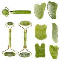 facial massager roller guasha board plate green natural jade stone eye thin relax slimming face massage tools best for wrinkles