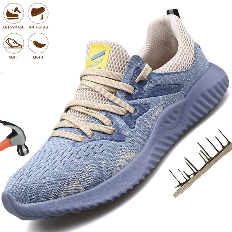 

Breathable Men Safety Shoes Anti-Puncture Proof Work Sneakers Indestructible Steel Toe Cap Lightweight Work Boots Comfor Shoes
