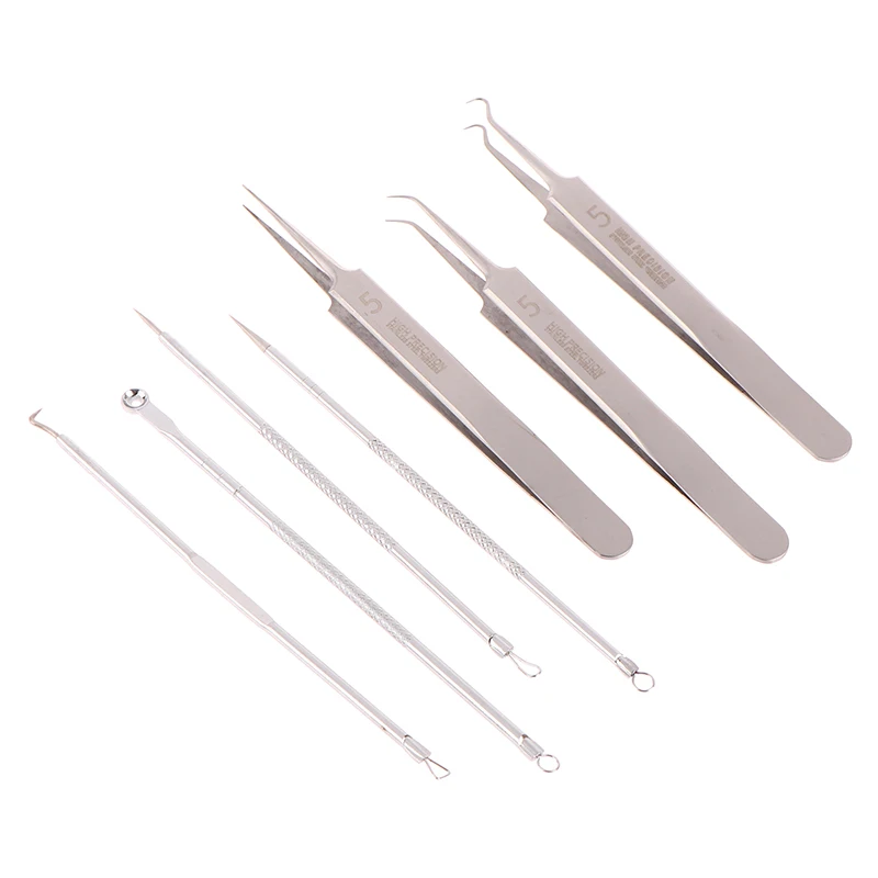 Пинцет из нержавеющей стали с зажимами для удаления черных точек и прыщей