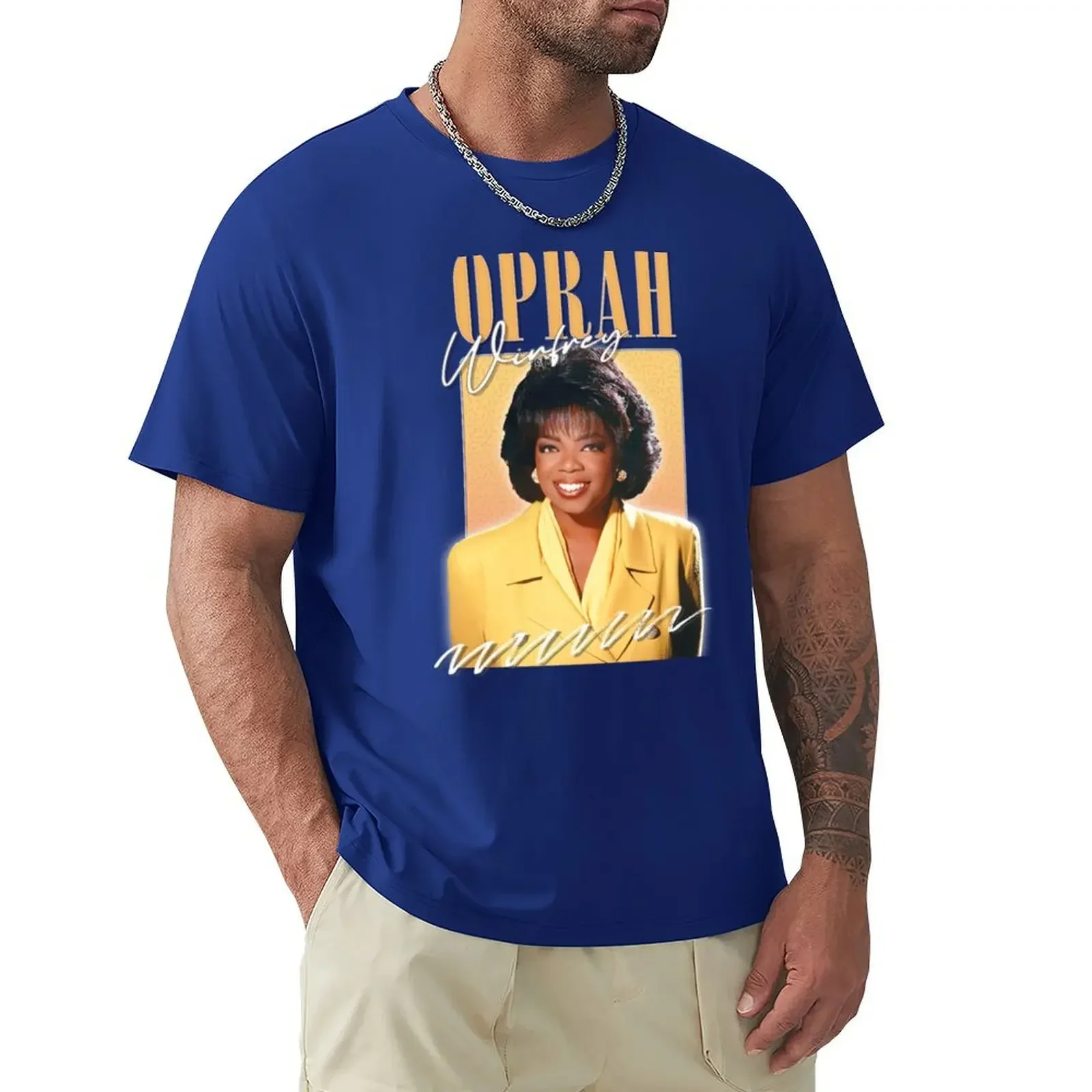 Oprah winфри футболка таможенная корейская мода Мужская искусственная винтажная