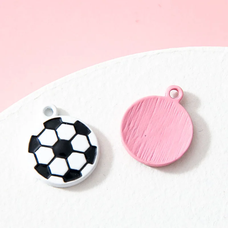 10 шт./лот 12*15 мм спортивные эмалевые Подвески в виде футбольного мяча подвески