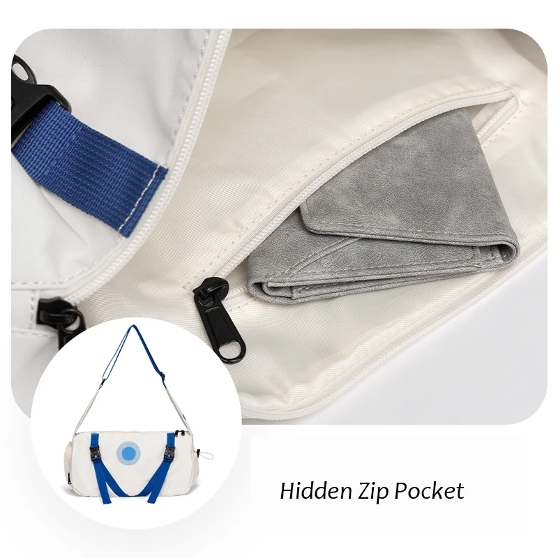 White Stitching Blue Strap Teenage Messenger Bag Waterproof Student One-shoulder Crossbody Bag Travel Daliy for Men and Girl