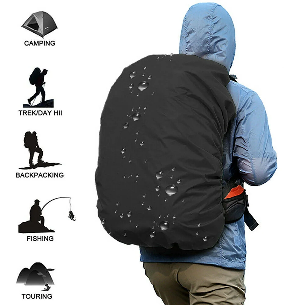 

School Bag Waterproof Cover Shoulder Backpack Rain Protective Cover Outdoor Camping Sports Hiking Bags for 20-70L Text Series